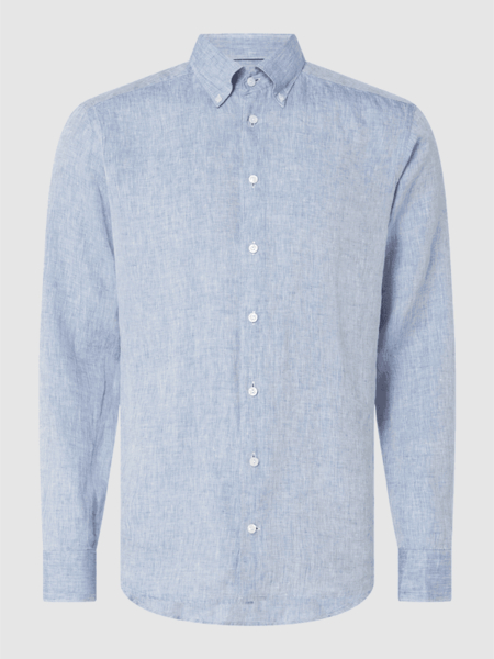 Niebieska koszula Eton z lnu w stylu casual