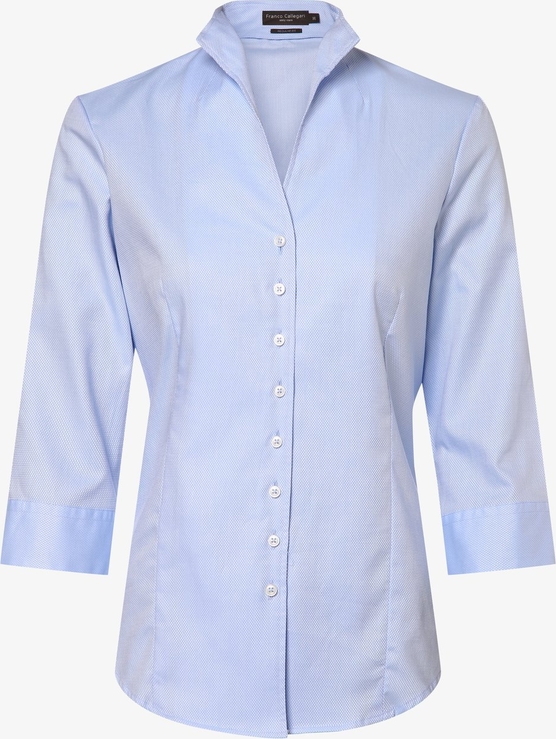 Niebieska koszula Franco Callegari z tkaniny ze stójką