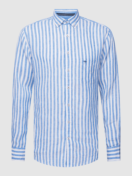 Niebieska koszula Fynch Hatton z lnu w stylu casual