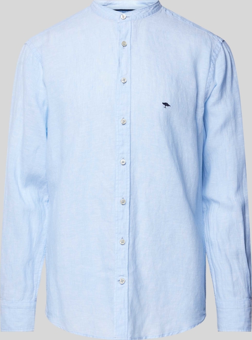 Niebieska koszula Fynch Hatton z lnu w stylu casual z klasycznym kołnierzykiem