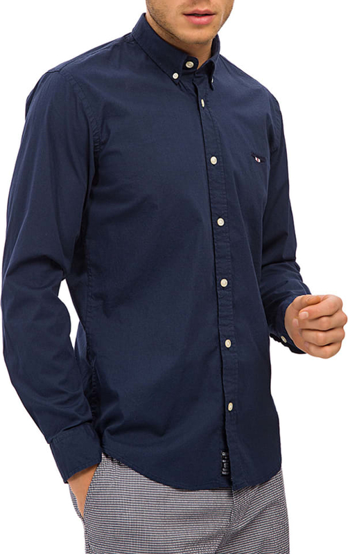 Niebieska koszula Galvanni w stylu casual z kołnierzykiem button down