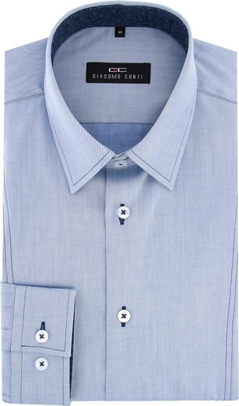 Niebieska koszula Giacomo Conti z długim rękawem z bawełny