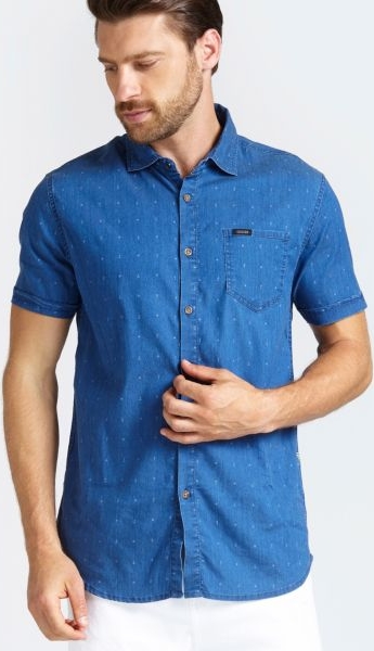 Niebieska koszula Guess w stylu casual z jeansu