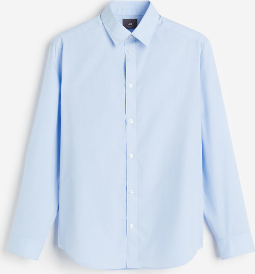 Niebieska koszula H & M z klasycznym kołnierzykiem