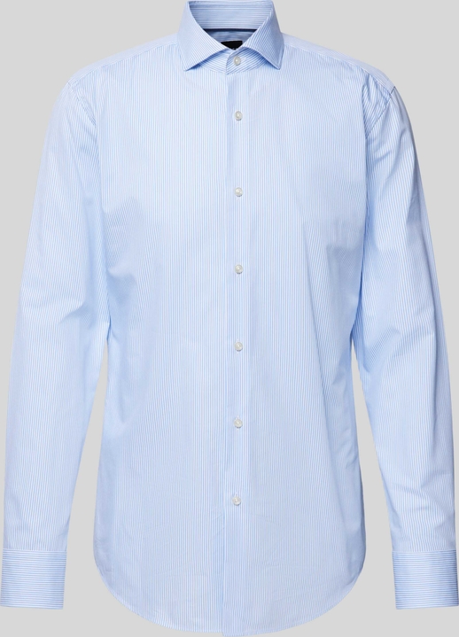 Niebieska koszula Hugo Boss z bawełny z długim rękawem z klasycznym kołnierzykiem