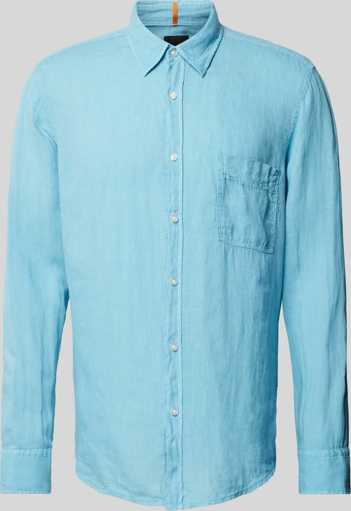 Niebieska koszula Hugo Boss z długim rękawem w stylu casual