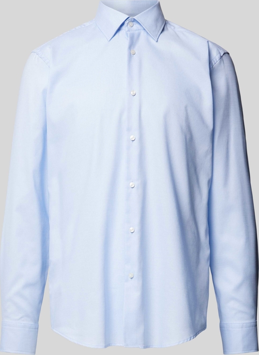 Niebieska koszula Hugo Boss z długim rękawem z bawełny z klasycznym kołnierzykiem