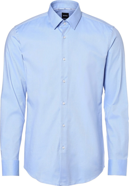 Niebieska koszula Hugo Boss z tkaniny z długim rękawem