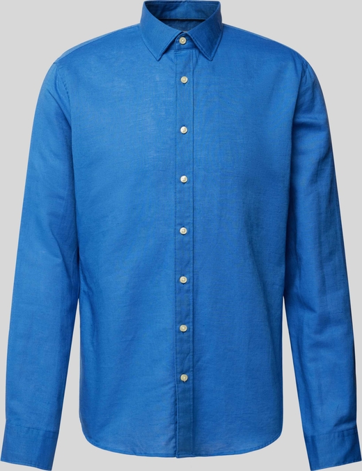 Niebieska koszula Jake*s w stylu casual z klasycznym kołnierzykiem z bawełny