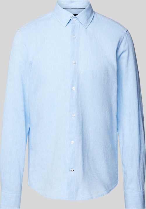 Niebieska koszula Joop! z bawełny z klasycznym kołnierzykiem w stylu casual