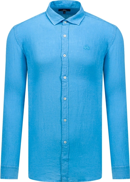 Niebieska koszula La Martina z lnu