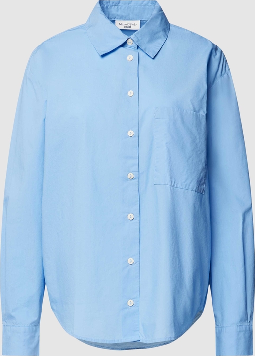 Niebieska koszula Marc O'Polo z bawełny z kołnierzykiem