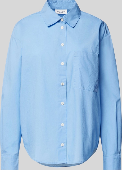 Niebieska koszula Marc O'Polo z kołnierzykiem z bawełny