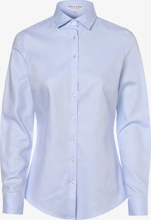 Niebieska koszula Marie Lund w stylu klasycznym z bawełny