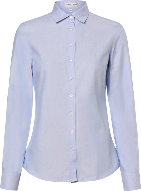 Niebieska koszula Marie Lund w stylu klasycznym z tkaniny