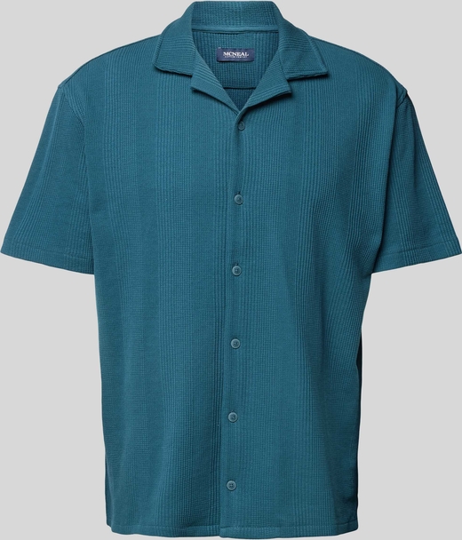 Niebieska koszula McNeal w stylu casual z klasycznym kołnierzykiem z krótkim rękawem