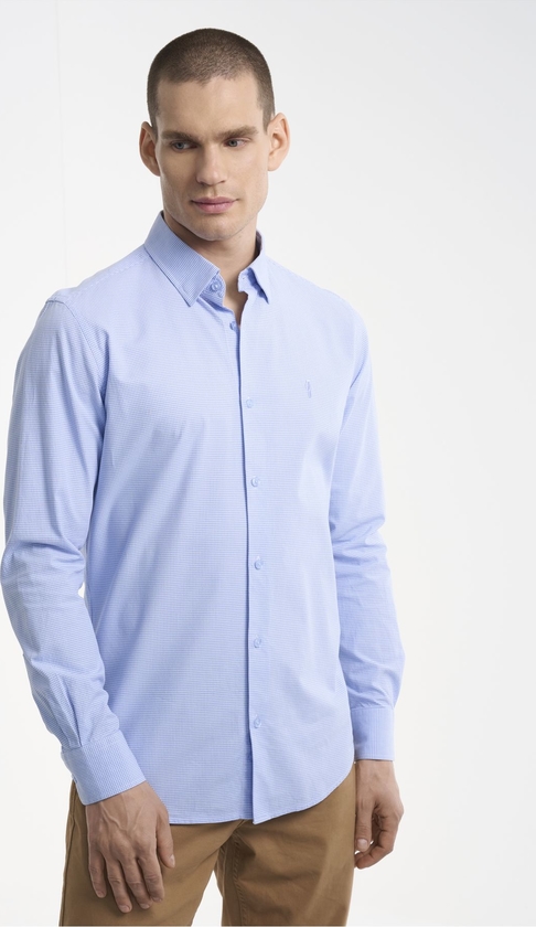 Niebieska koszula Ochnik z bawełny w stylu casual