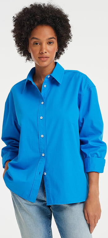 Niebieska koszula Opus z kołnierzykiem w stylu casual