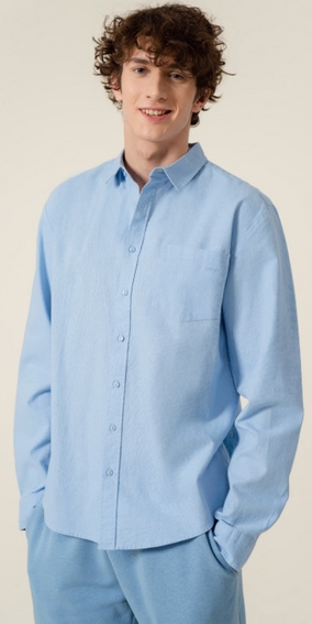 Niebieska koszula Outhorn z bawełny z klasycznym kołnierzykiem w stylu casual