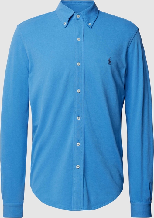 Niebieska koszula POLO RALPH LAUREN z bawełny w stylu casual z klasycznym kołnierzykiem