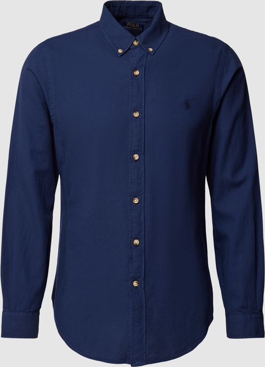 Niebieska koszula POLO RALPH LAUREN z bawełny z długim rękawem w stylu casual
