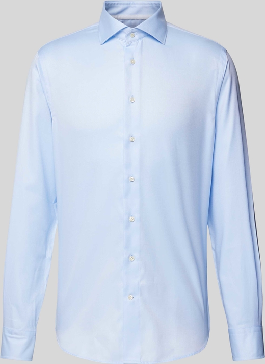 Niebieska koszula PROFUOMO z bawełny z klasycznym kołnierzykiem