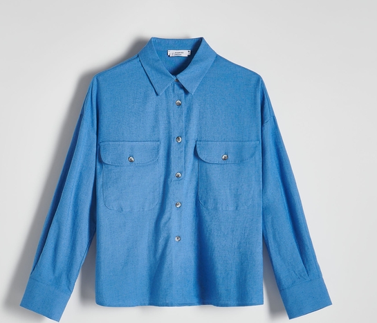 Niebieska koszula Reserved w stylu casual z bawełny