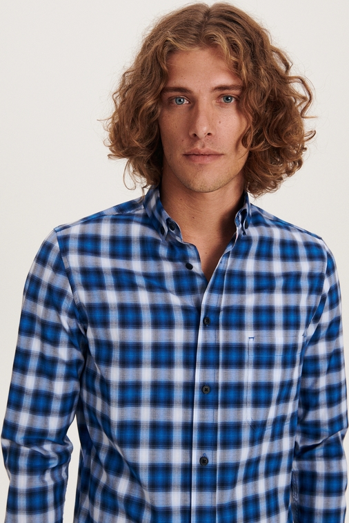 Niebieska koszula Reserved z długim rękawem w stylu casual z tkaniny