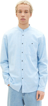 Niebieska koszula Tom Tailor Denim z długim rękawem z kołnierzykiem button down w stylu casual