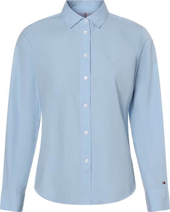 Niebieska koszula Tommy Hilfiger w stylu klasycznym z długim rękawem z bawełny
