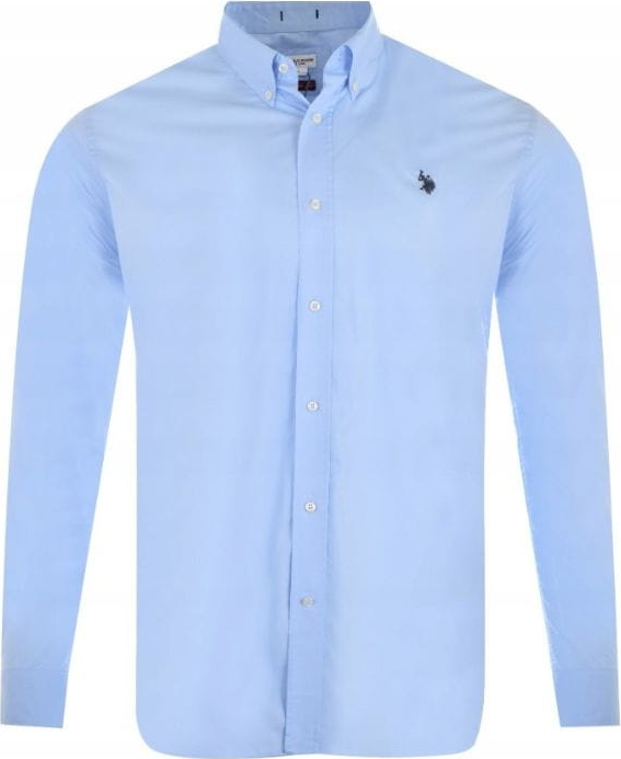 Niebieska koszula U.S. Polo z kołnierzykiem button down