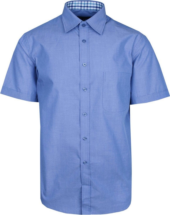 Niebieska koszula Wólczanka z krótkim rękawem