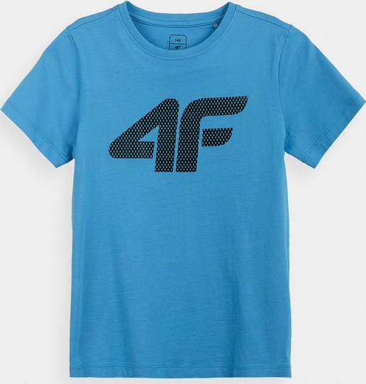 Niebieska koszulka dziecięca 4F z bawełny