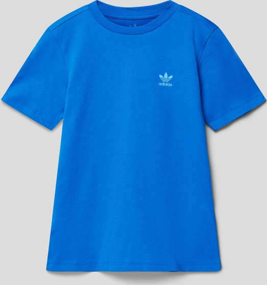 Niebieska koszulka dziecięca Adidas Originals z bawełny z krótkim rękawem
