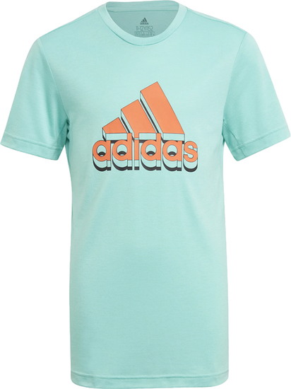 Niebieska koszulka dziecięca Adidas z krótkim rękawem