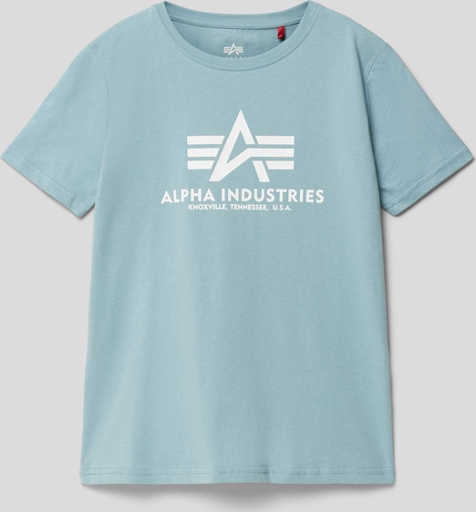 Niebieska koszulka dziecięca Alpha Industries dla chłopców z bawełny