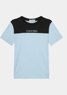 Niebieska koszulka dziecięca Calvin Klein dla chłopców z jeansu
