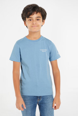Niebieska koszulka dziecięca Calvin Klein dla chłopców z jeansu