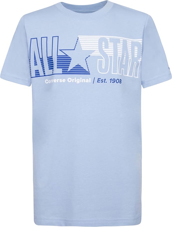 Niebieska koszulka dziecięca Converse z bawełny