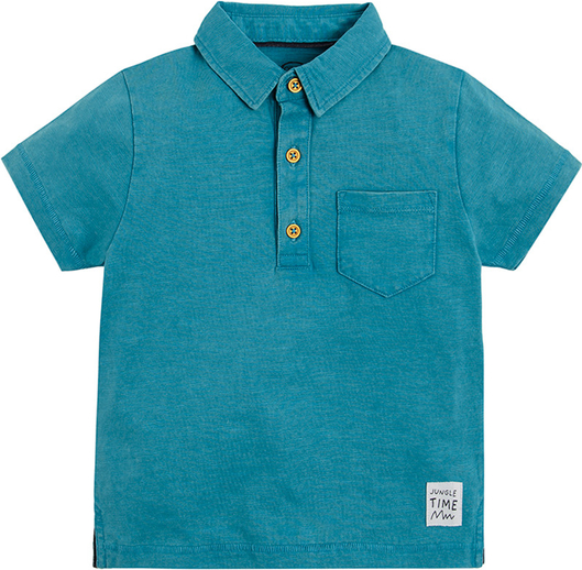 Niebieska koszulka dziecięca Cool Club z bawełny dla chłopców z krótkim rękawem