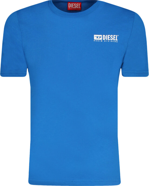 Niebieska koszulka dziecięca Diesel z bawełny