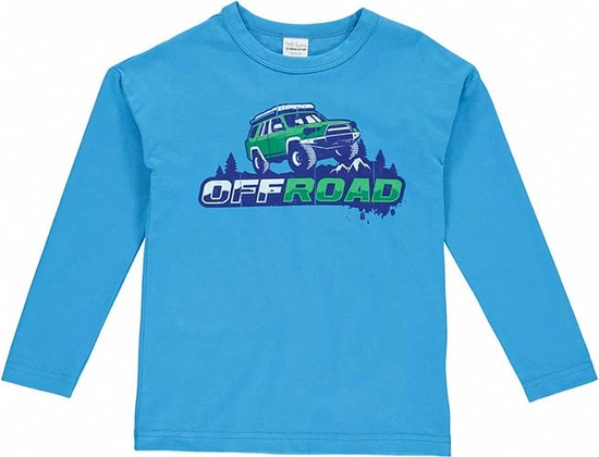 Niebieska koszulka dziecięca Fred`s World By Green Cotton dla chłopców z bawełny