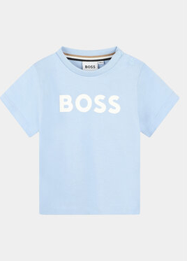 Niebieska koszulka dziecięca Hugo Boss z krótkim rękawem