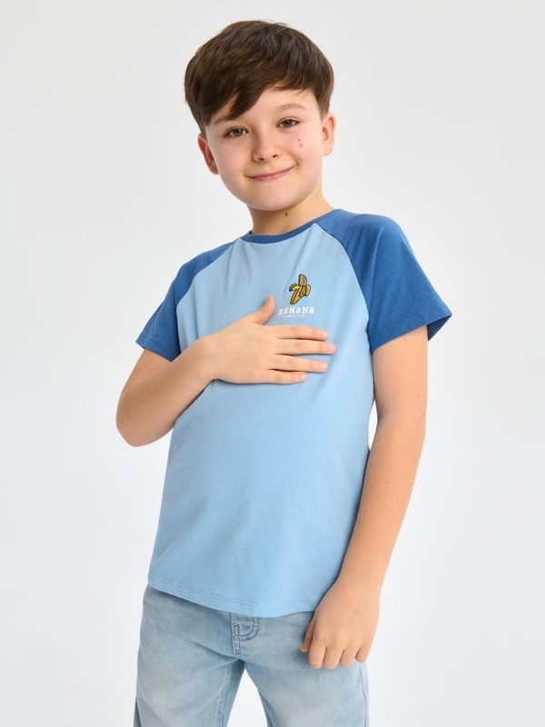 Niebieska koszulka dziecięca Sinsay dla chłopców z krótkim rękawem