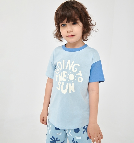 Niebieska koszulka dziecięca Sinsay z bawełny dla chłopców