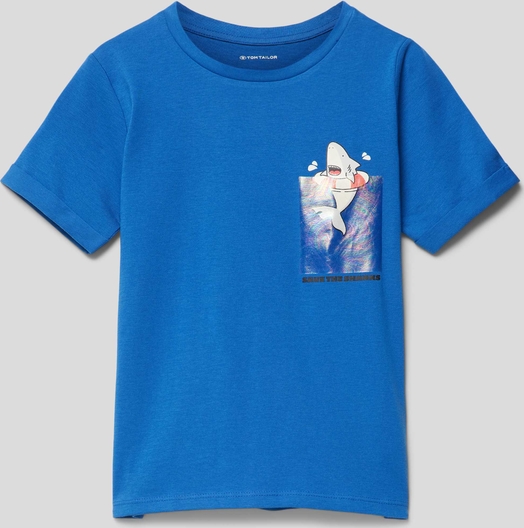 Niebieska koszulka dziecięca Tom Tailor dla chłopców z bawełny
