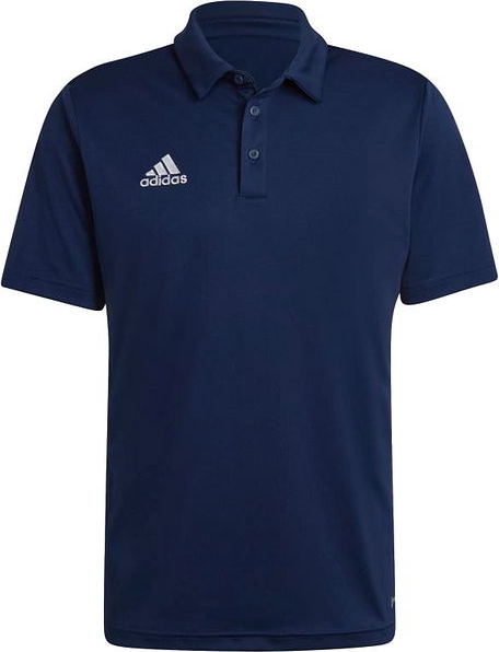 Niebieska koszulka polo Adidas w sportowym stylu z krótkim rękawem