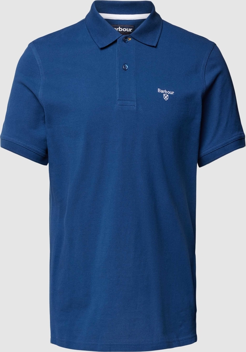 Niebieska koszulka polo Barbour z bawełny