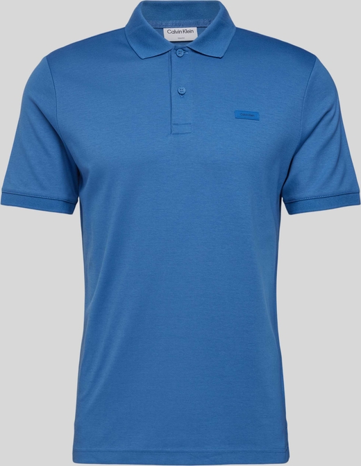 Niebieska koszulka polo Calvin Klein z krótkim rękawem