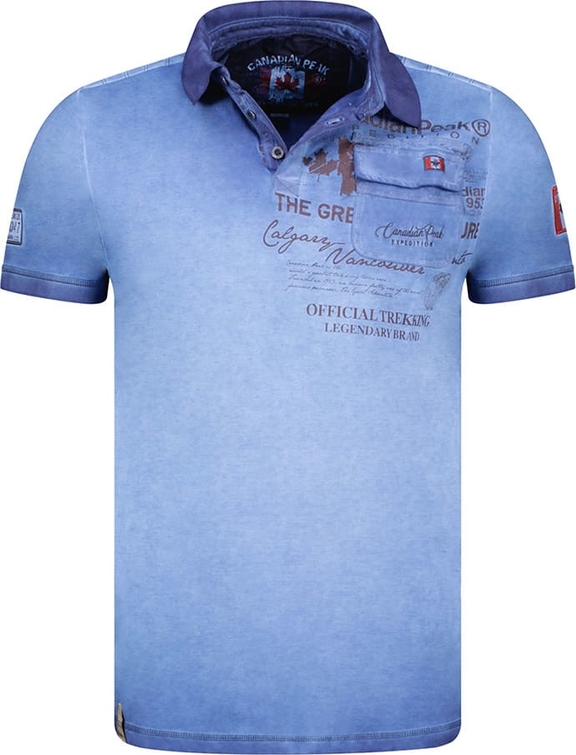 Niebieska koszulka polo Canadian Peak z bawełny